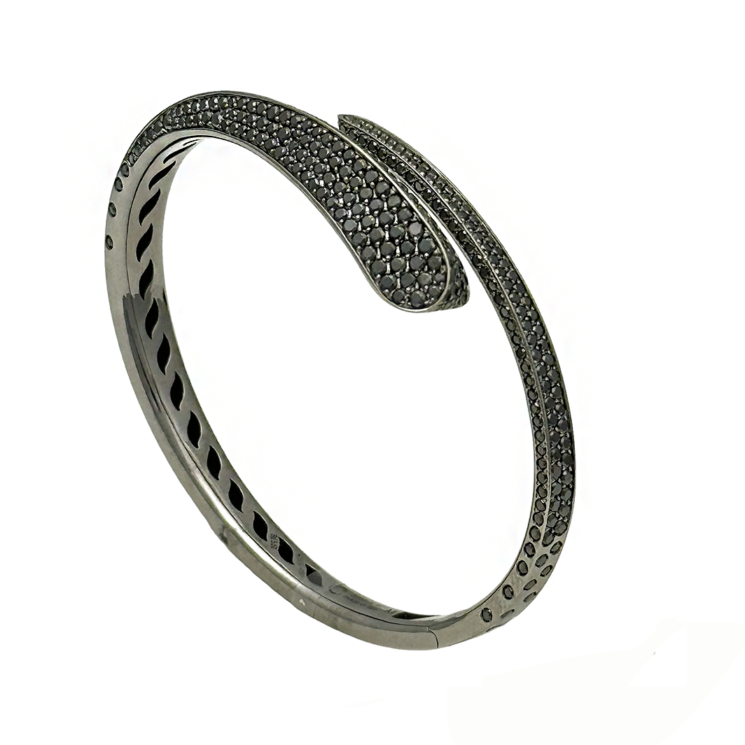 D0203.gif Bracciale Like Regular in oro brunito con pavè di diamanti neri